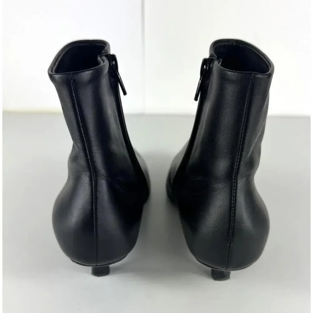 TOTEME Women's The Slim Black Leather Ankle Boot EU 37 US 7 - Picture 6 of 8